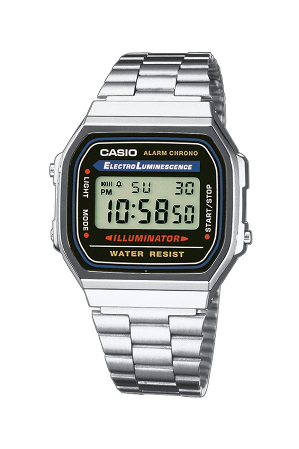 Casio, Ceas unisex cu bratara metalica, Argintiu